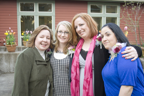 Ann, Danielle, Maria and Erin celebrate new life at the Shepherd's Door graduation.
