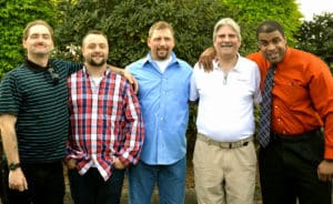 From left: Mike, Kelcey, Jon, Bill and Tasson all graduate from The Harbor in April 2015. 