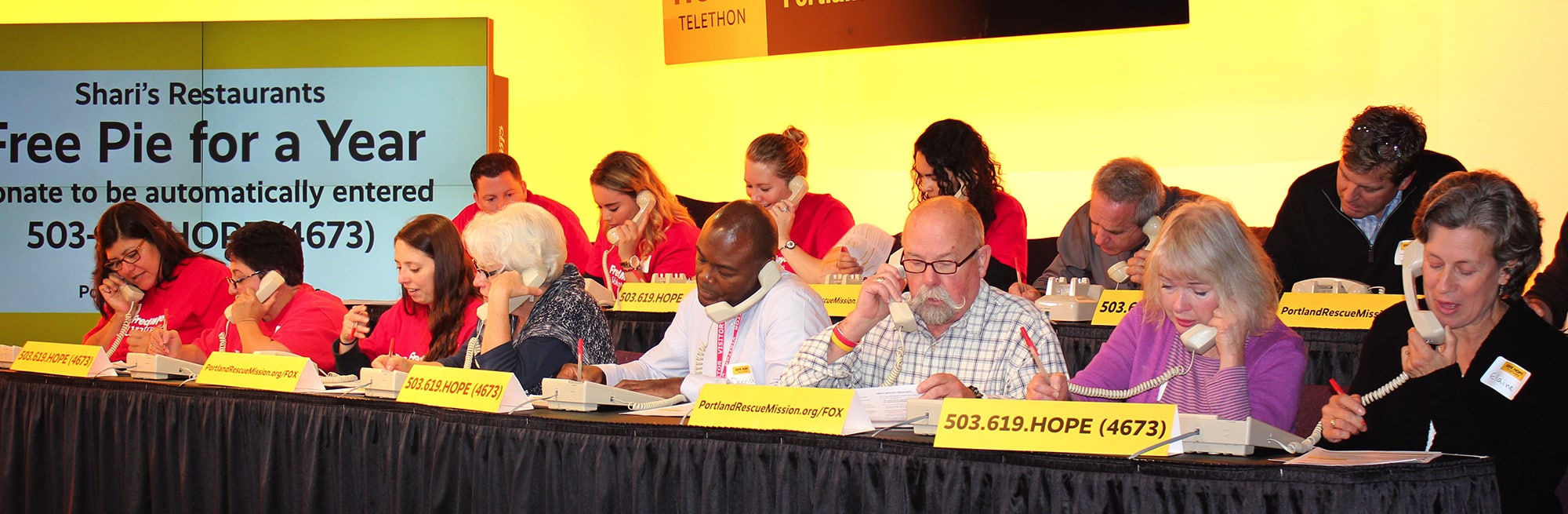 Volunteer to answer phones at a telethon or radiothon event